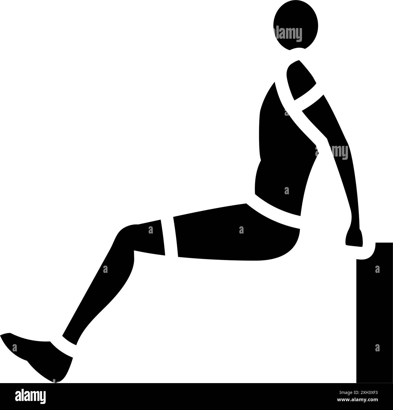 Trizeps Dips Arm Fitness Übung Glyphe Icon Vektor Illustration Stock Vektor