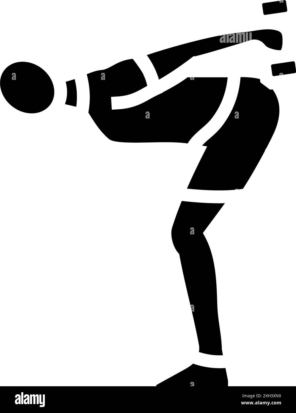 Kurzhantel Kickbacks Arm Fitness Übung Glyphe Icon Vektor Illustration Stock Vektor