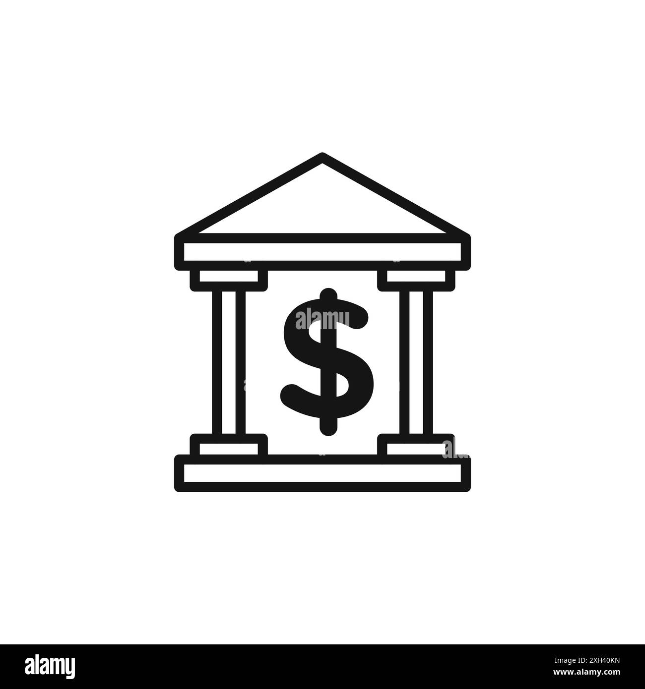 Banksymbol Logo Vektorumrandung in Schwarz-weiß Stock Vektor