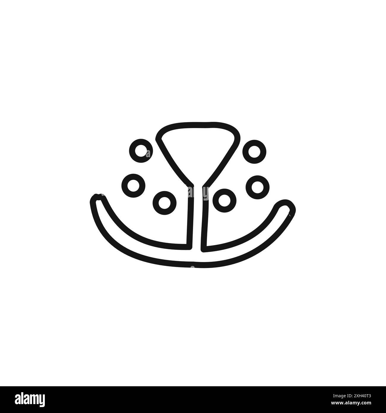 Katze niedliches Gesicht Nase Symbol Logo Zeichen Vektor Umriss in schwarz-weiß Farbe Stock Vektor