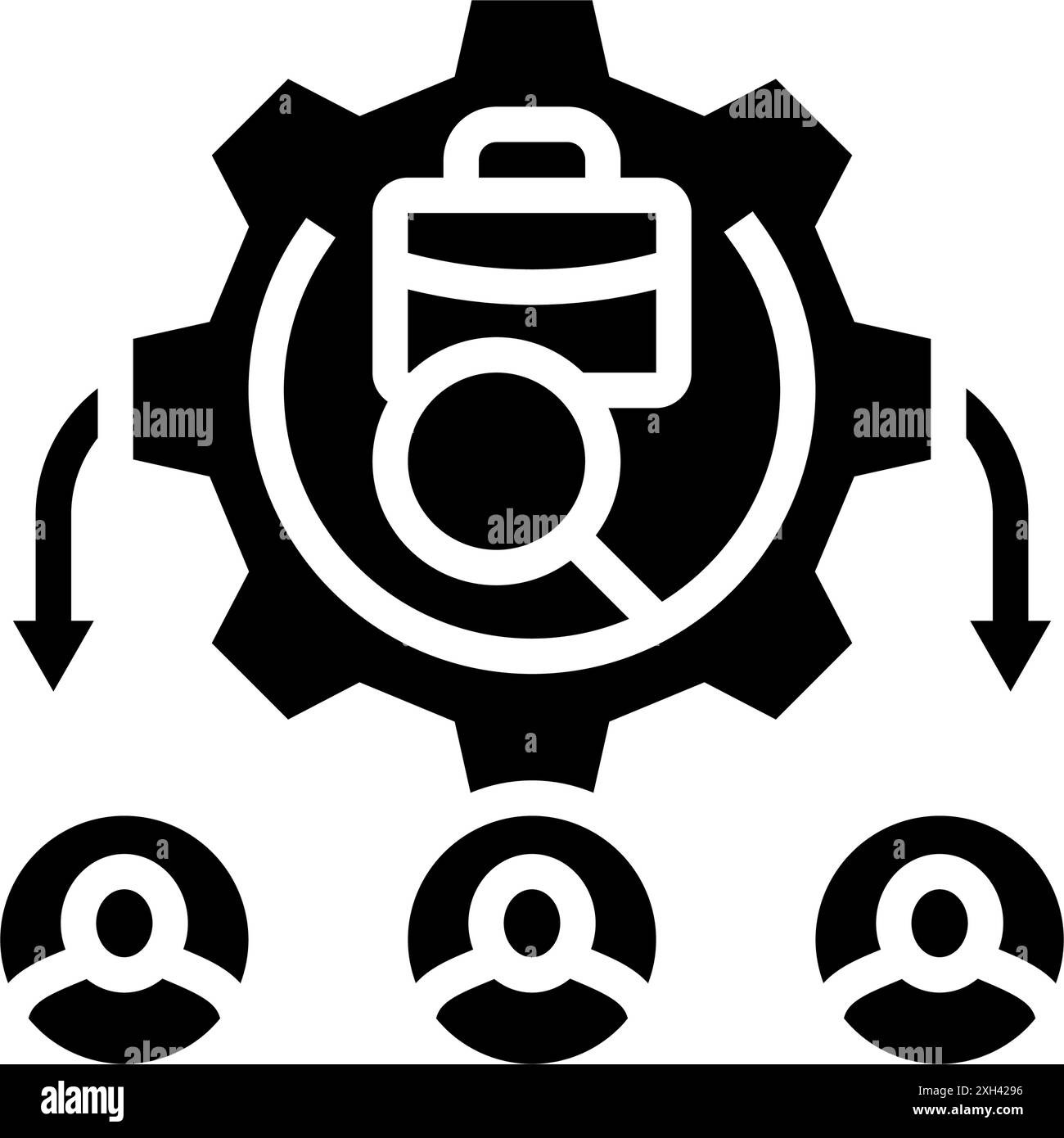 Bewerberverfolgungssystem ats-Glyph-Symbol-Vektorillustration Stock Vektor