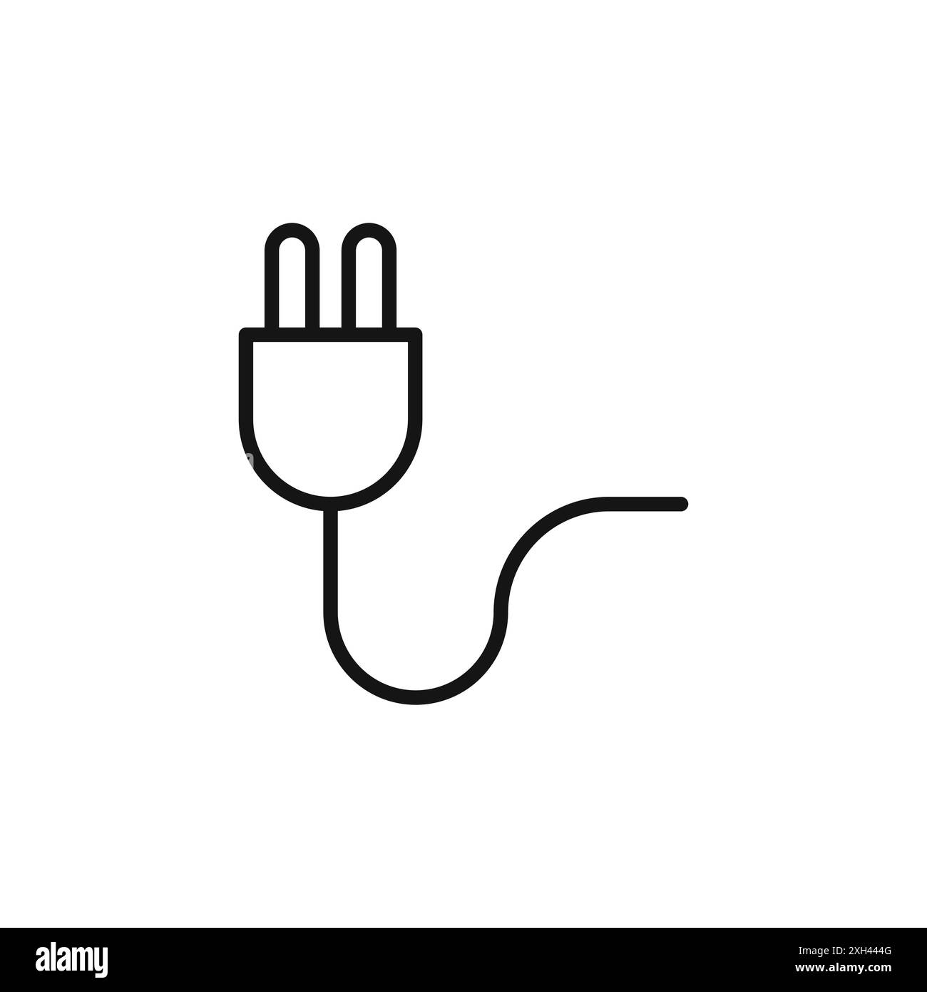 Plug-Symbol-Logo-Vektorkontur in Schwarz-weiß Stock Vektor