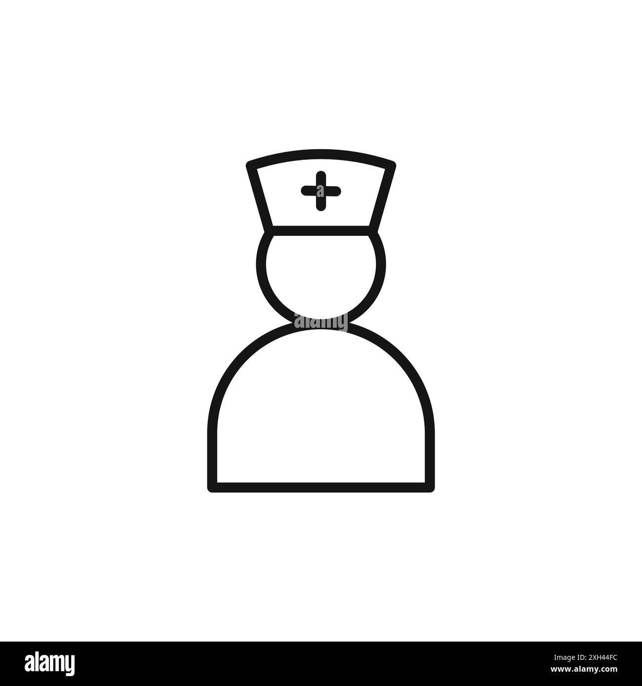 Schwester-Symbol-Logo-Zeichen-Vektor-Umriss in schwarz-weiß-Farbe Stock Vektor