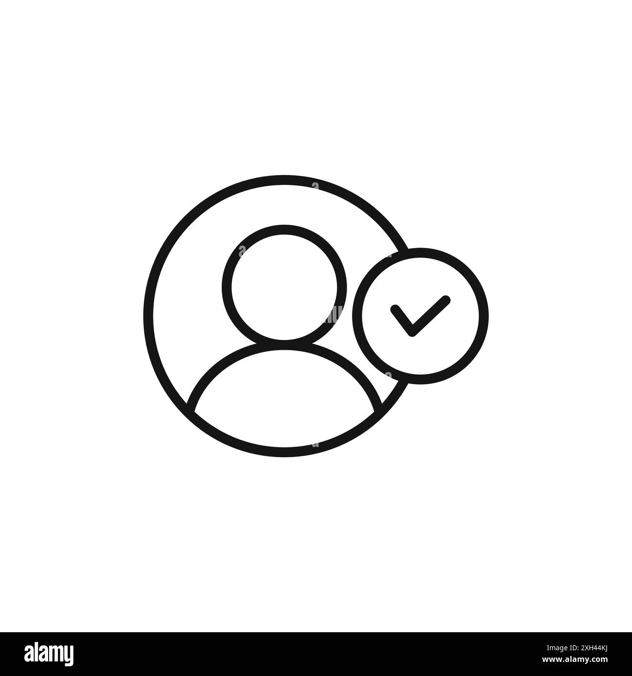 Symbol für Profilprüfung Logo Vektorumrandung in Schwarz-weiß Stock Vektor