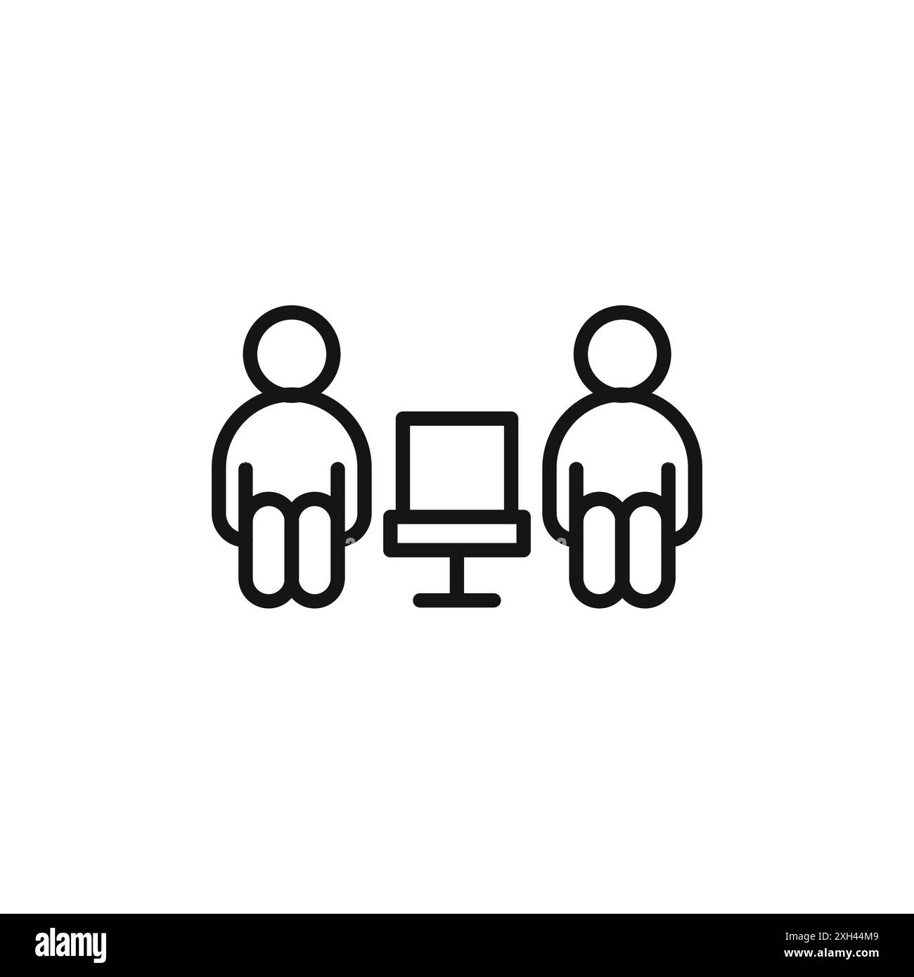 Social Distanzierung Sitting Symbol Logo Vektor Umriss in schwarz-weiß Farbe Stock Vektor