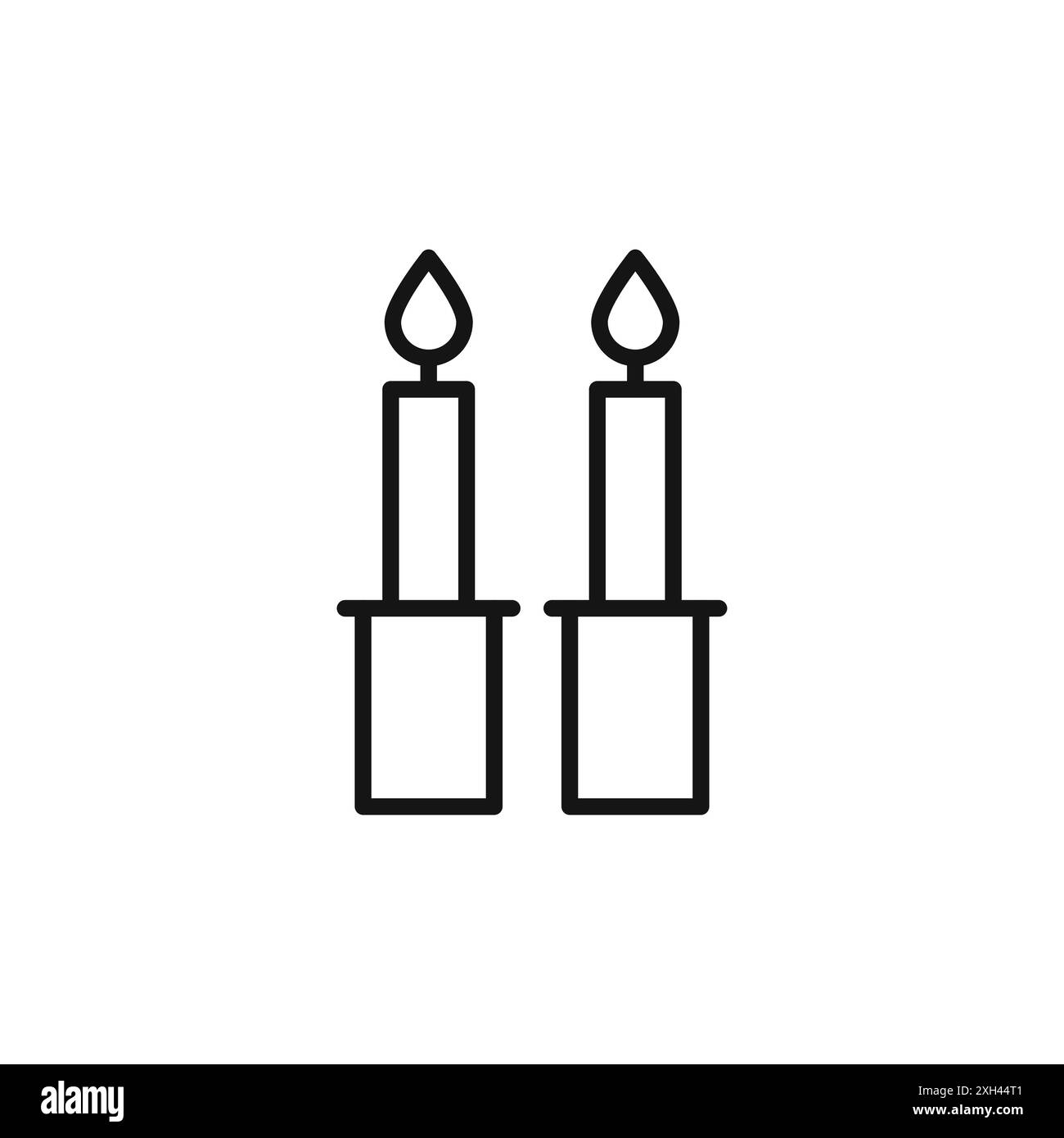 Shabbat Kerzen Icon Logo Zeichen Vektor Umriss in schwarz-weiß Farbe Stock Vektor