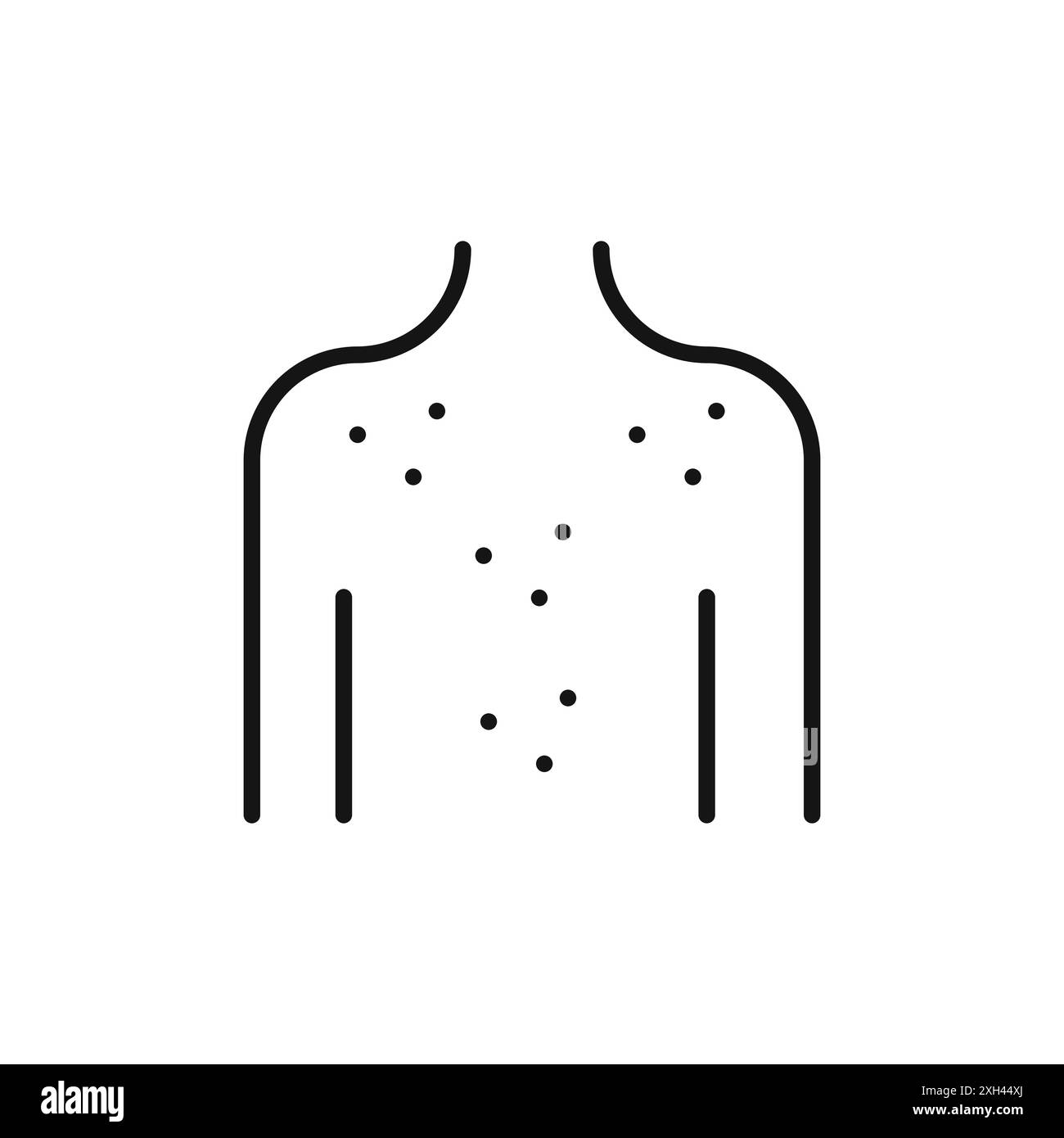 Hautkrebs-Symbol-Logo-Zeichen-Vektorumrandung in schwarz-weißer Farbe Stock Vektor