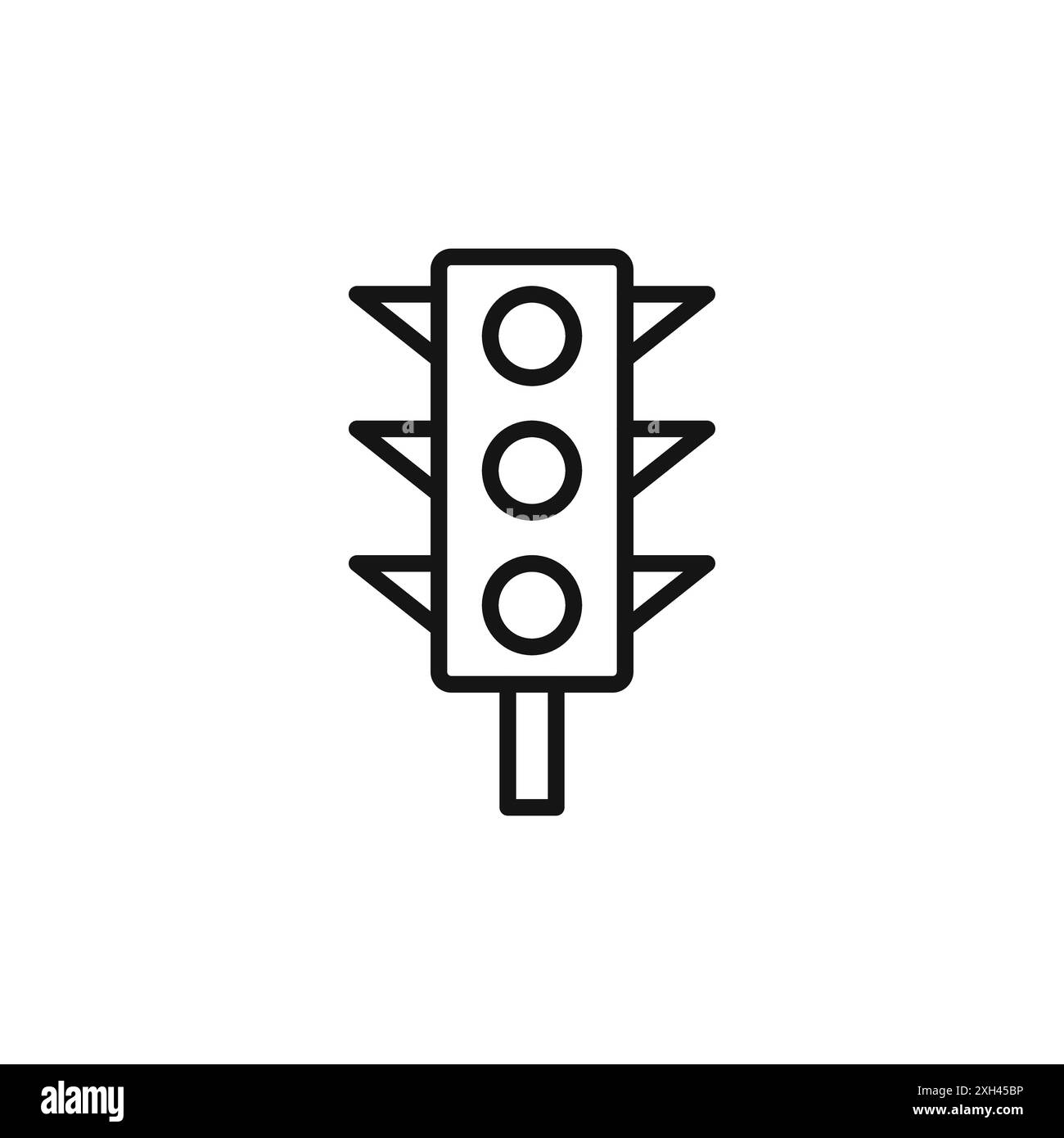 Ampelsymbol Logo Vektorumrandung in Schwarz-weiß Stock Vektor