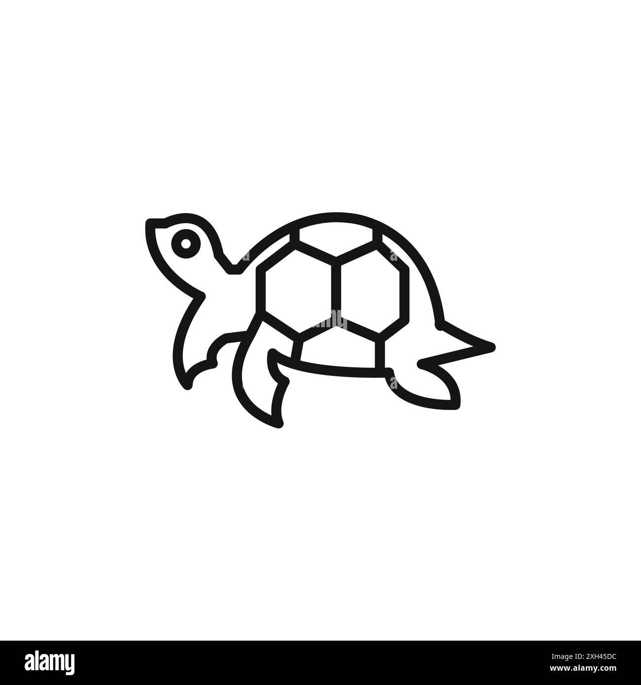 Schildkrötensymbol Logo Vektorumrandung in Schwarz-weiß Stock Vektor