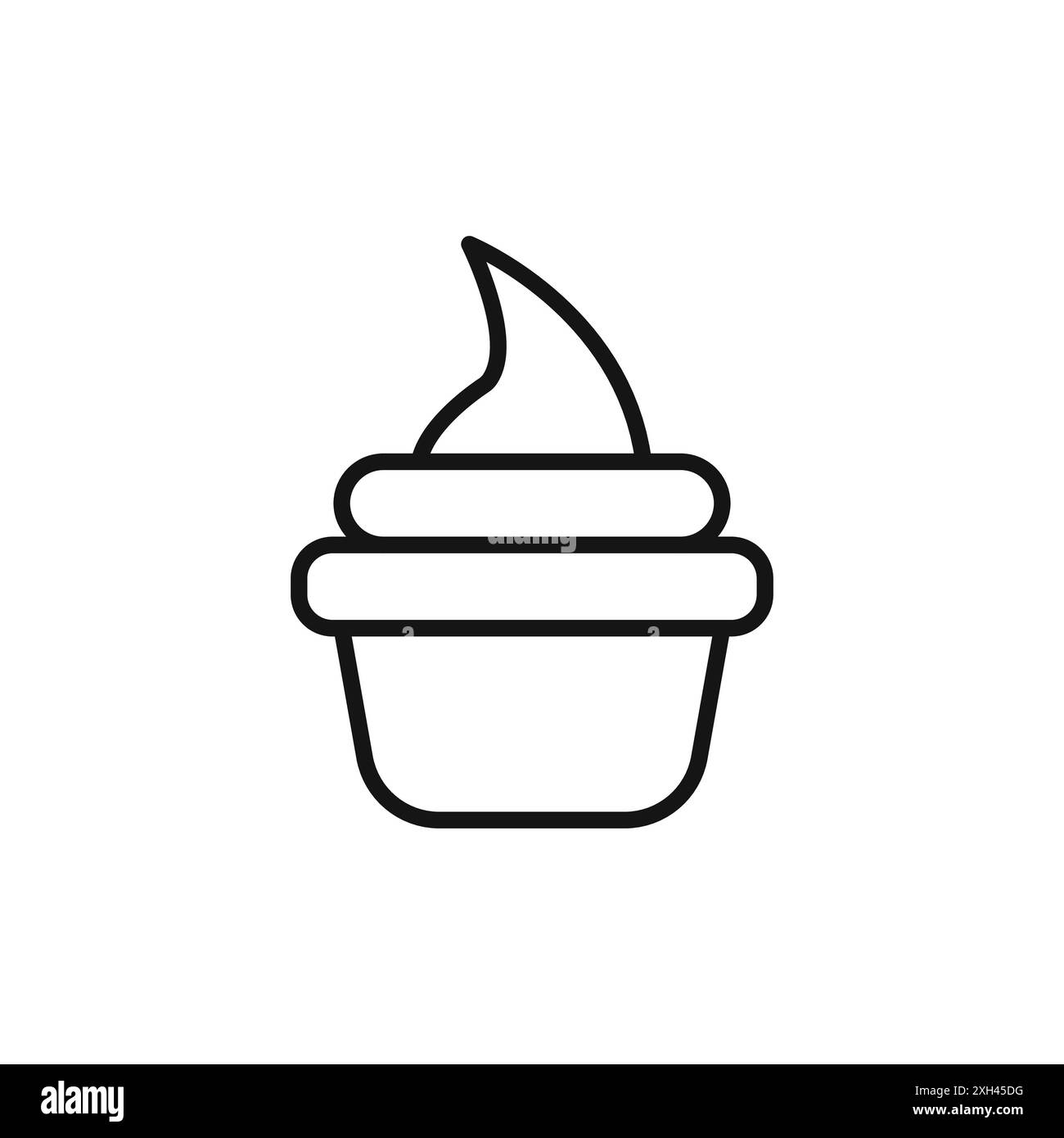 Joghurtsymbol Logo Vektorumriss in schwarz-weiß Farbe Stock Vektor