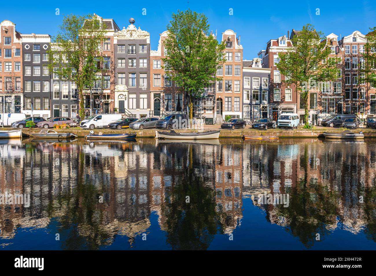 Landschaft von Leidsegracht, einem Kanal in Amsterdam, Niederländisch, Niederlande Stockfoto