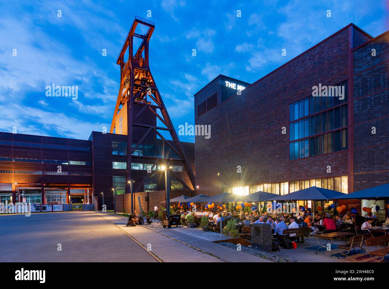 Essen: Zeche Zollverein Kohlebergwerk Industrieanlage, Schacht 12, das Bergwerksrestaurant im Ruhrgebiet, Nordrhein-Westfalen, Nordrhein-Westfalen Stockfoto