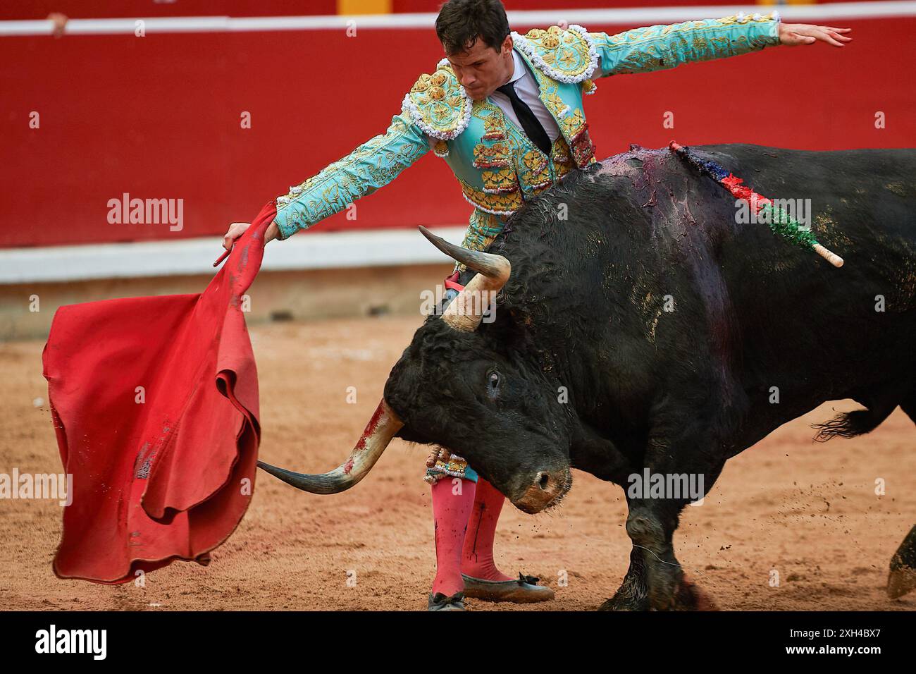 Pamplona, Spanien. Juli 2024. Daniel Luque, Stierkämpfer aus Sevilla, sah Kämpfe in der Stierkampfarena Pamplona während der Stierkampfarena San FermÌn 2024. (Foto von Elsa A Bravo/SOPA Images/SIPA USA) Credit: SIPA USA/Alamy Live News Stockfoto