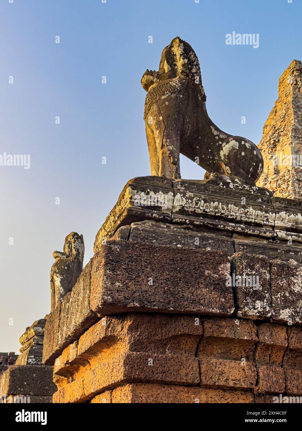 Pre Rup Tempel, ein Hindutempel in Angkor, erbaut 961 für den Khmer-König Rajendravarman aus Laterit und Sandstein, Kambodscha. Stockfoto