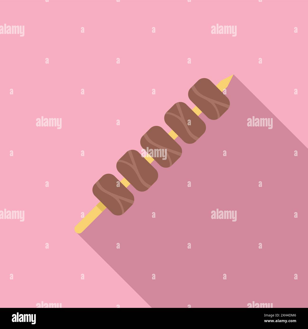 Köstlicher gegrillter Fleischspieß mit Holzstab, perfekt für Sommergrills und Grillpartys im Freien Stock Vektor