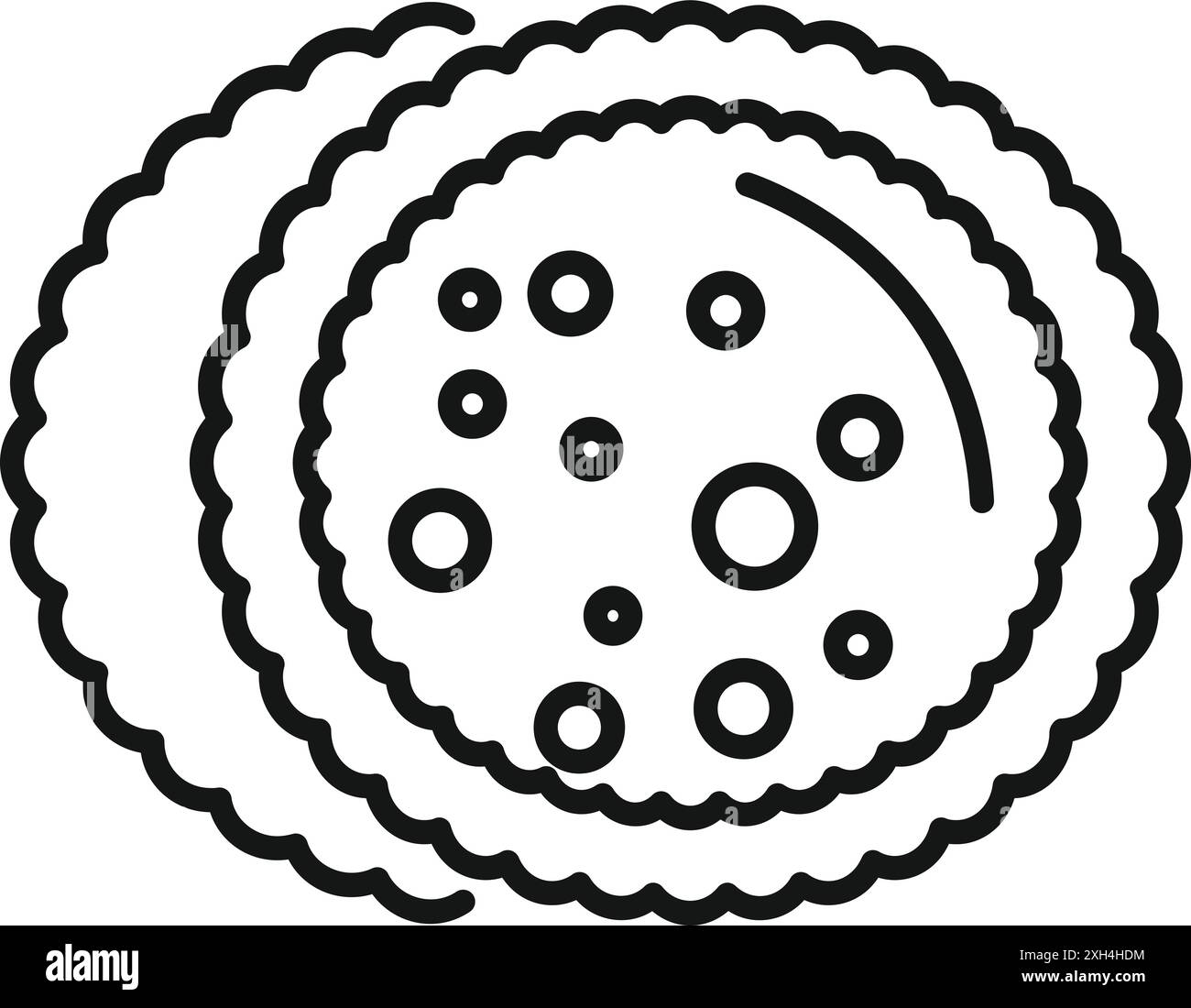Einfaches Strichsymbol für einen Stapel Schokoladenchips-Cookies, perfekt für Projekte im Zusammenhang mit Backen, Speisen und Süßigkeiten Stock Vektor