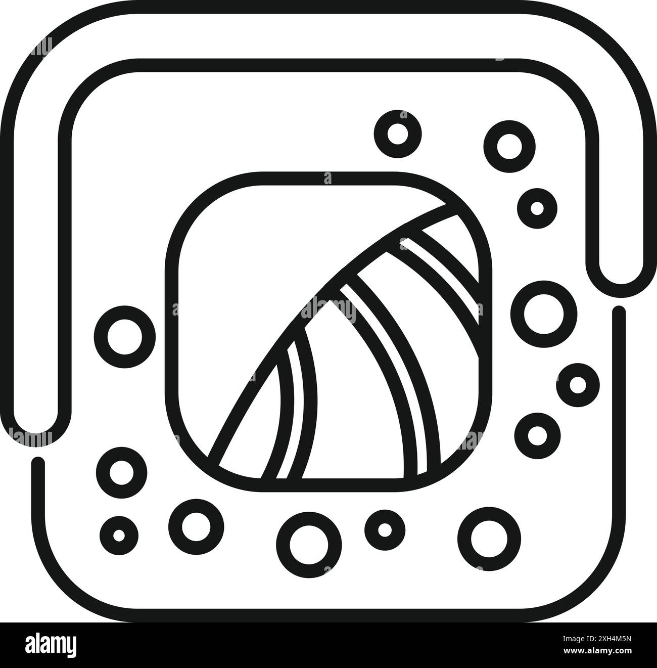 Einfache und elegante Line Art Ikone des quadratischen Sushi, perfekt für die Darstellung japanischer Speisen und Küche Stock Vektor