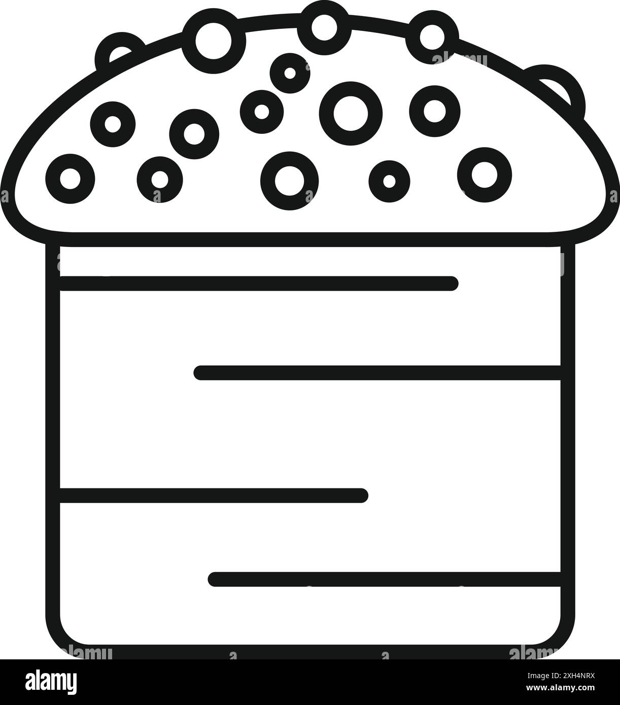 Linienzeichnung eines glasierten ostertortes, perfekt für Projekte im Zusammenhang mit osterfeiern, Backen und Frühlingsfesten Stock Vektor