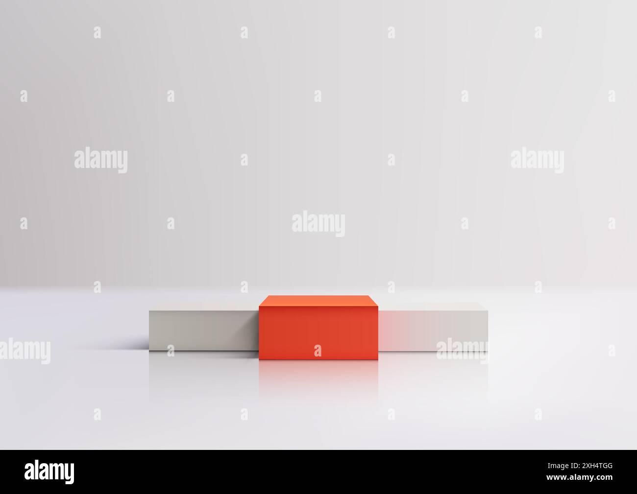 3D-Siegerpodest für Produktanzeige und Mockup, Business Success Concept, drei Boxen auf weißer Oberfläche für Showroom und Showcase Stock Vektor