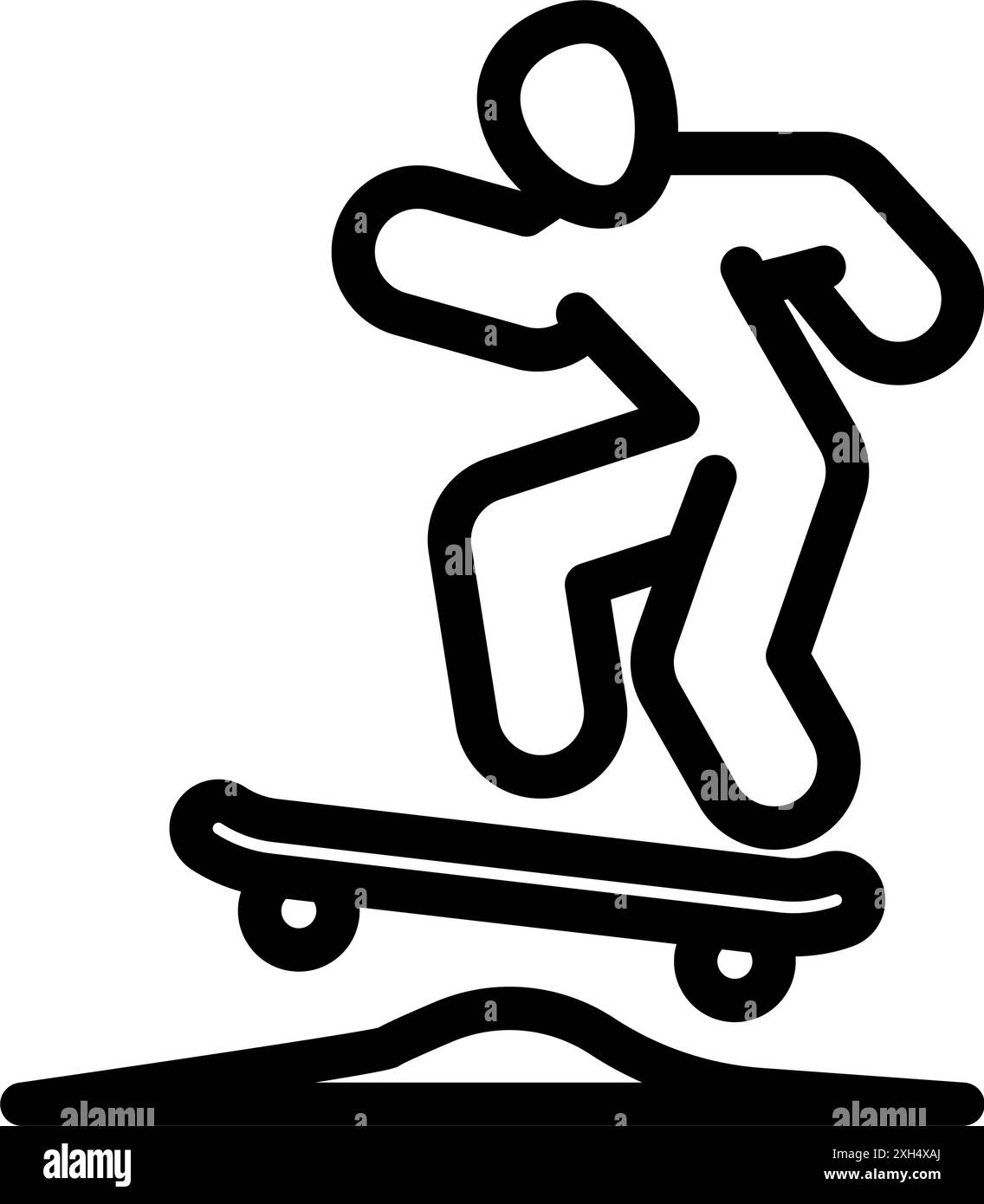 Skateboard Tricks Linie Symbol Vektor Illustration Stock Vektor