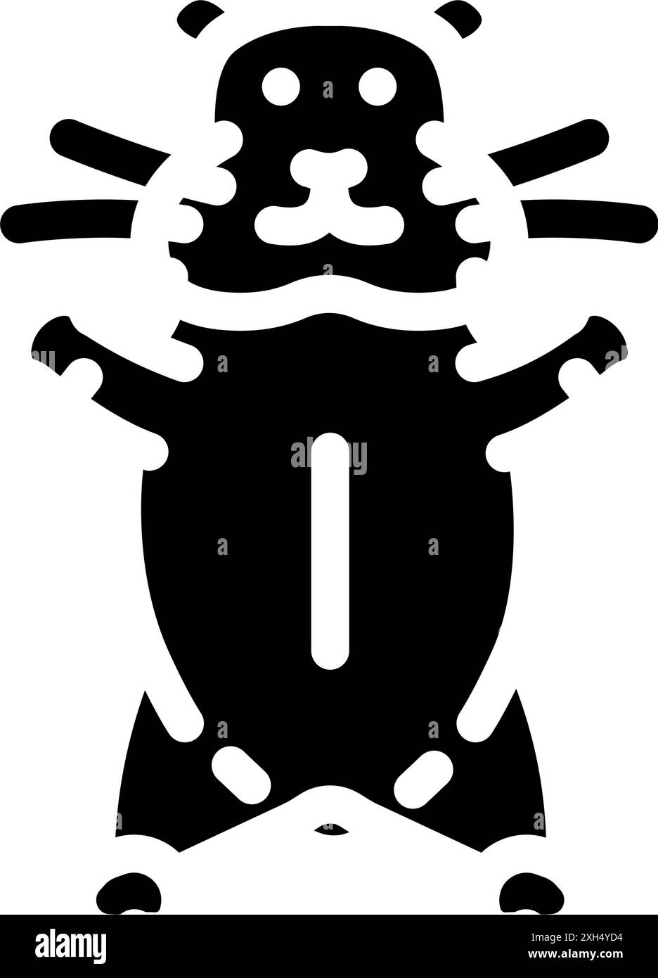 Hamster stehende Haustier Glyphen Symbol Vektor Illustration Stock Vektor