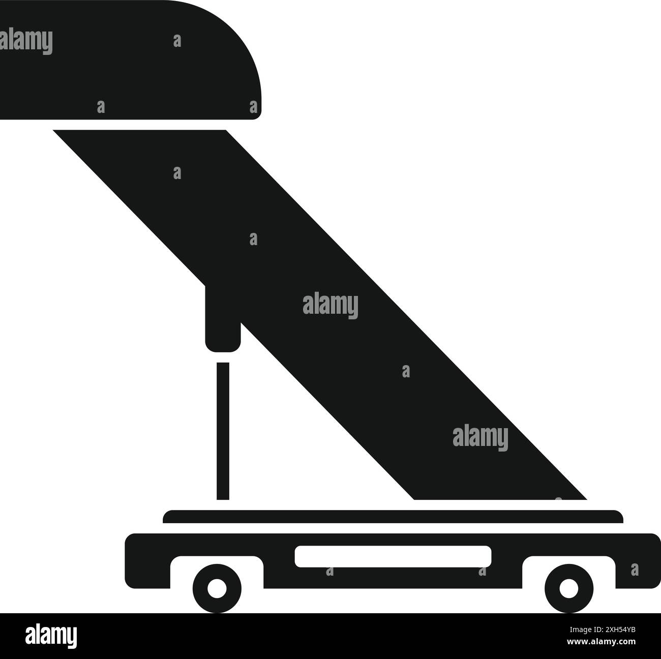 Silhouettensymbol einer Flughafenbrücke, die ein Flugzeug mit dem Terminal verbindet Stock Vektor