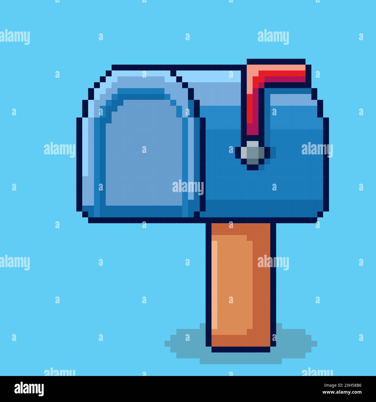Vektor-Illustration der Mailbox mit Pixel Art Design, perfekt für Spielelemente thematische Designs Stock Vektor