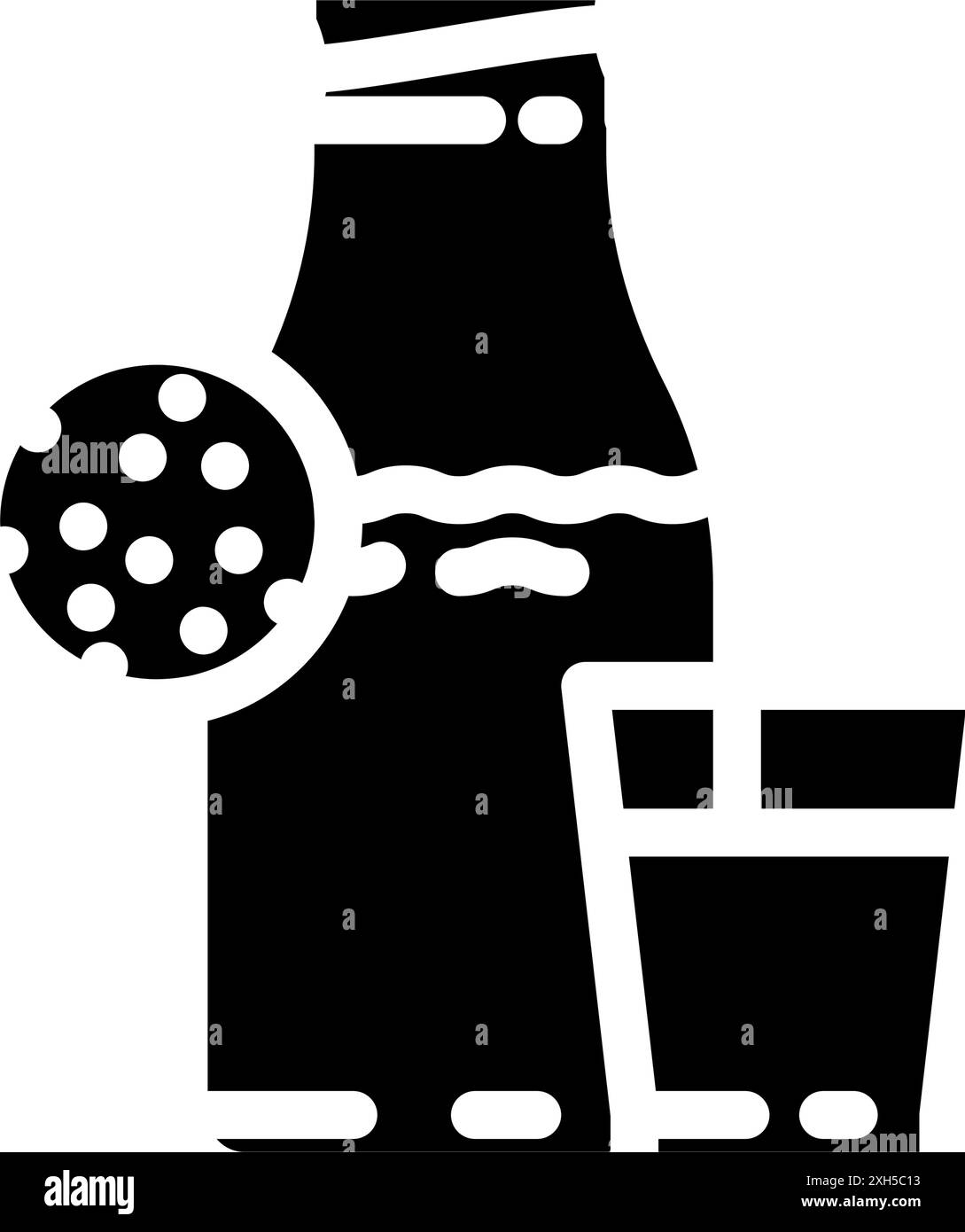 Milchallergen freies Produkt Lebensmittel Glyphe Icon Vektor Illustration Stock Vektor
