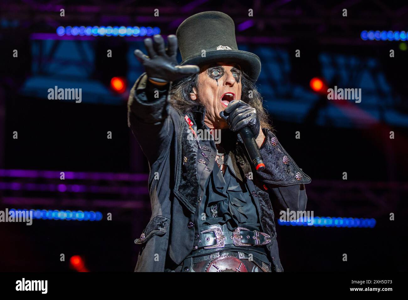 Parco San Valentino, Pordenone, Italien, 10. Juli 2024, #Alicecooper #pordenone #parcosanvalentino #italien während der Alice Cooper Tour - Musikkonzert Stockfoto