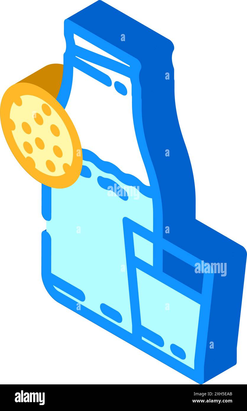 Milchallergen freies Produkt Lebensmittel isometrische Icon Vektor Illustration Stock Vektor