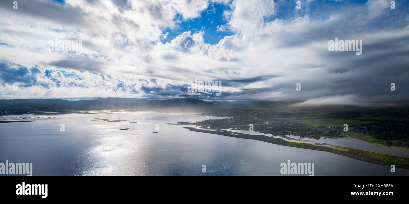 Chaleur Bay Panorama, Quebec Stockfoto