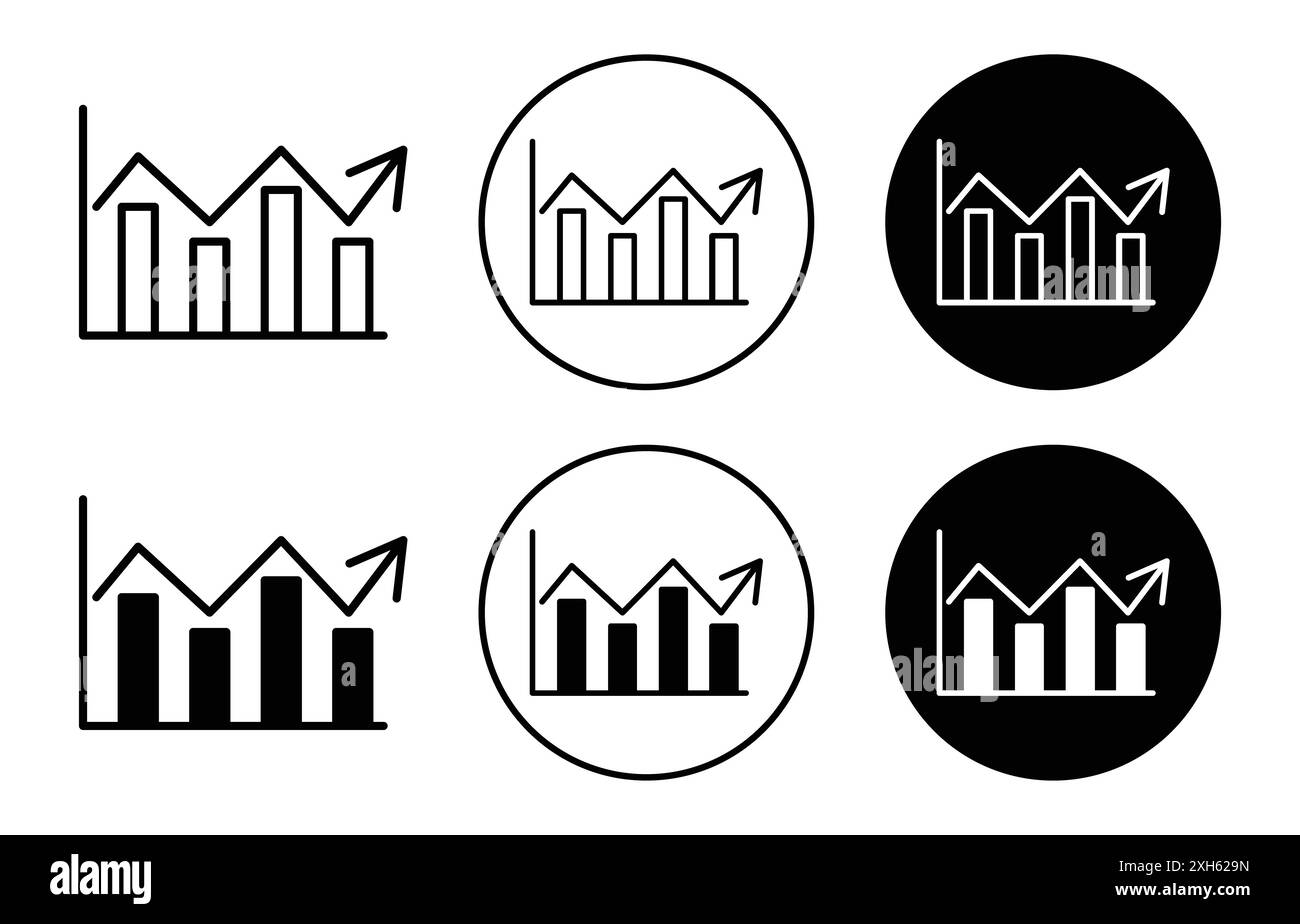 Durchschnittliche Sammlung von Symbol Vektorsymbolen oder Zeichensätzen in Schwarzweiß-Umrandung Stock Vektor
