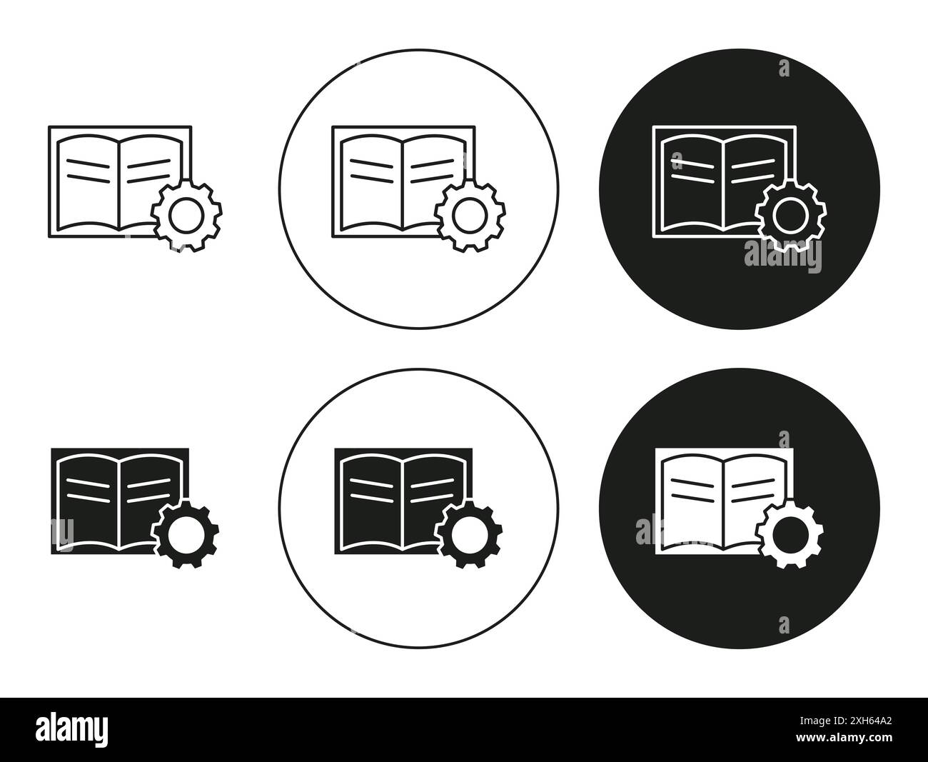 Hilfssymbol Sammlung von Vektorsymbolen oder Schildern in Schwarzweiß-Umrandung Stock Vektor