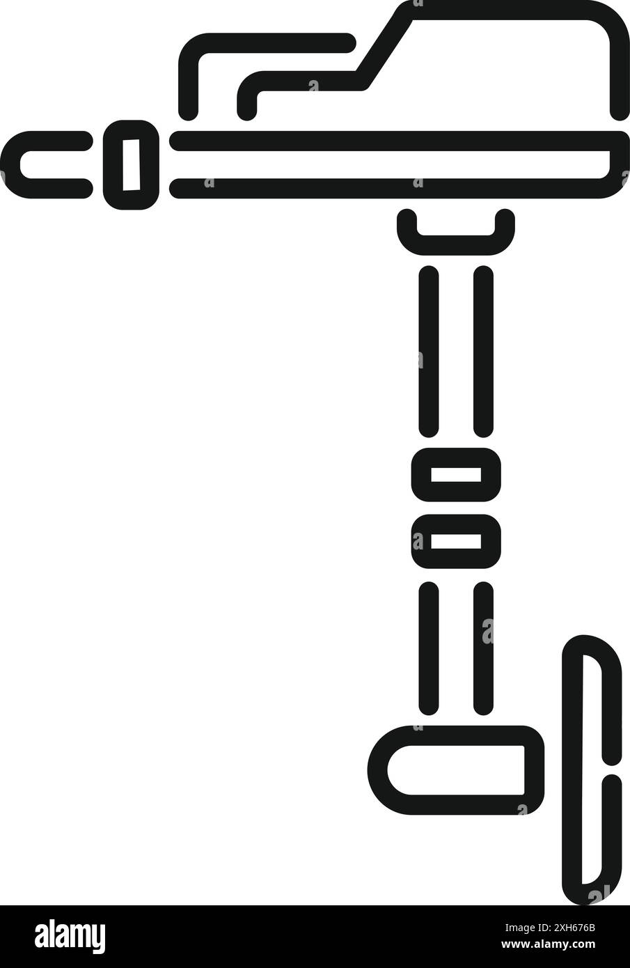 Einfache Darstellung eines Bootsmotors, perfekt für Projekte im Zusammenhang mit Schiffstransport, Wassersport und nautischer Ausrüstung Stock Vektor