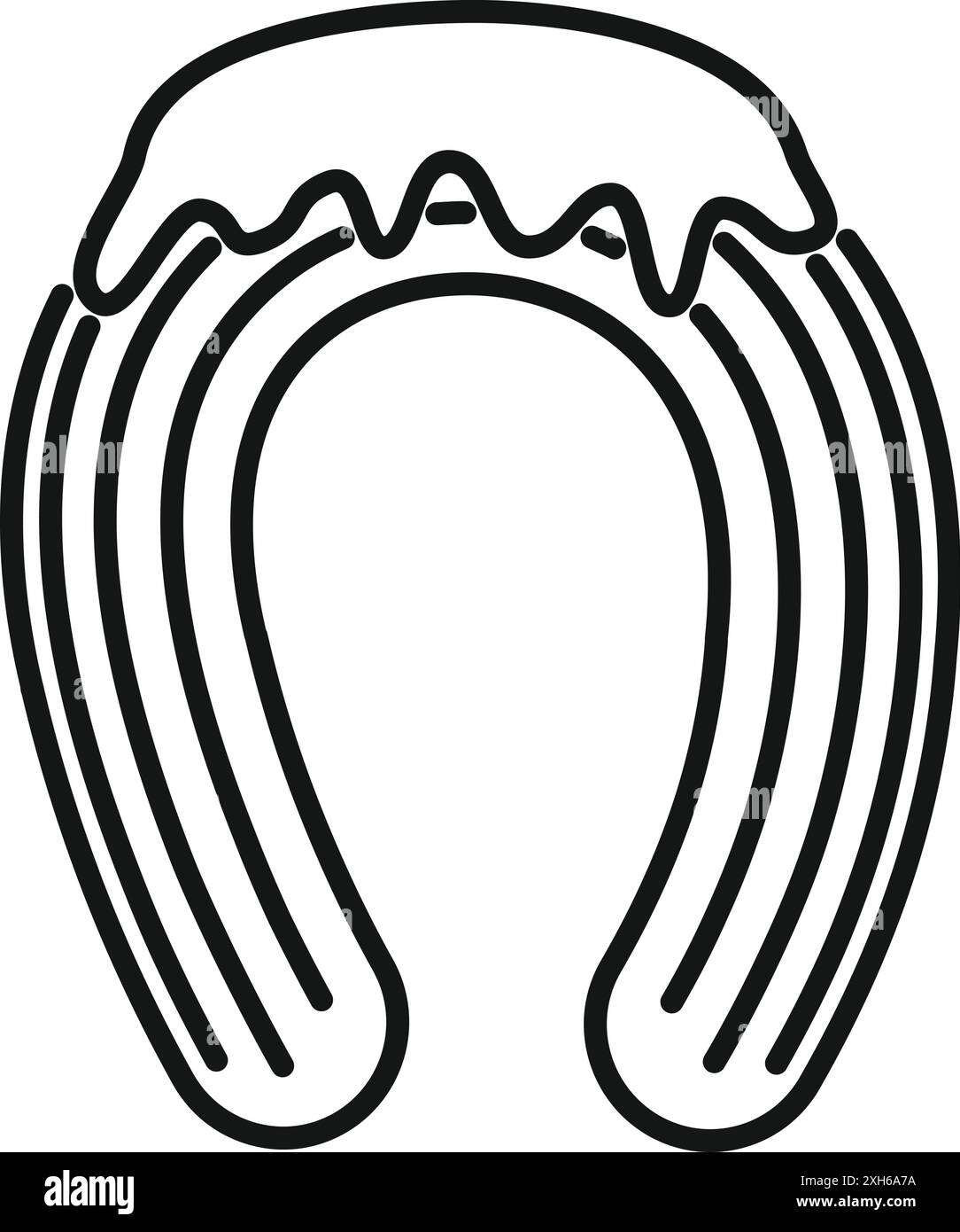 Line Art Ikone eines Churro, ein beliebtes spanisches Dessert, bedeckt mit Schokoladensirup Stock Vektor