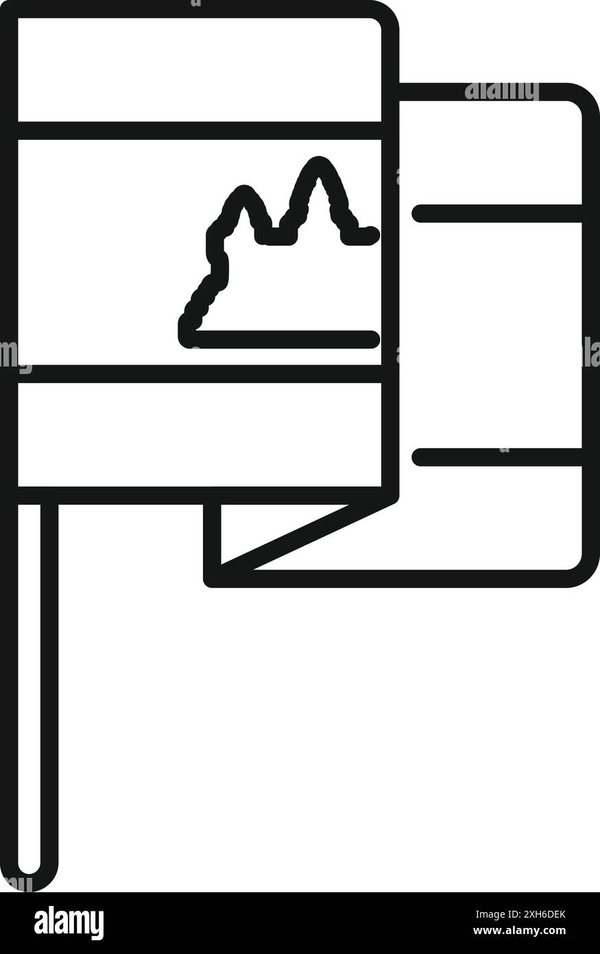 Kambodscha-Flagge winkt auf dem Symbol der Fahnenmastlinie für Web, Mobilgeräte und Infografiken Stock Vektor