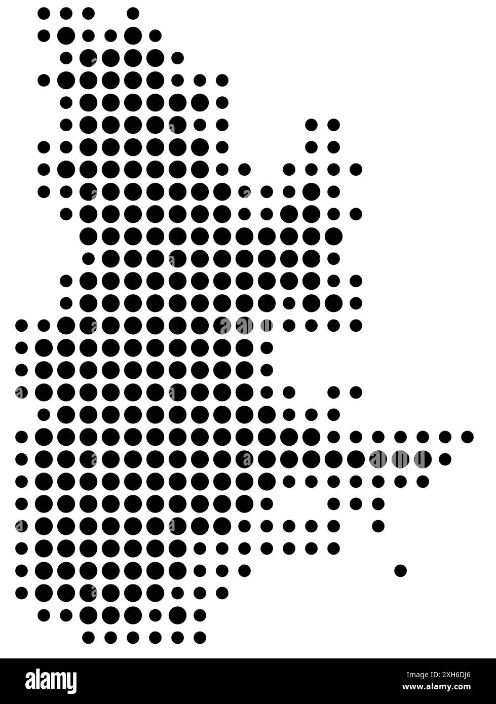 Symbolkarte der Provinz Québec (Kanada), die den Staat/die Provinz mit einem Muster schwarzer Kreise zeigt Stock Vektor