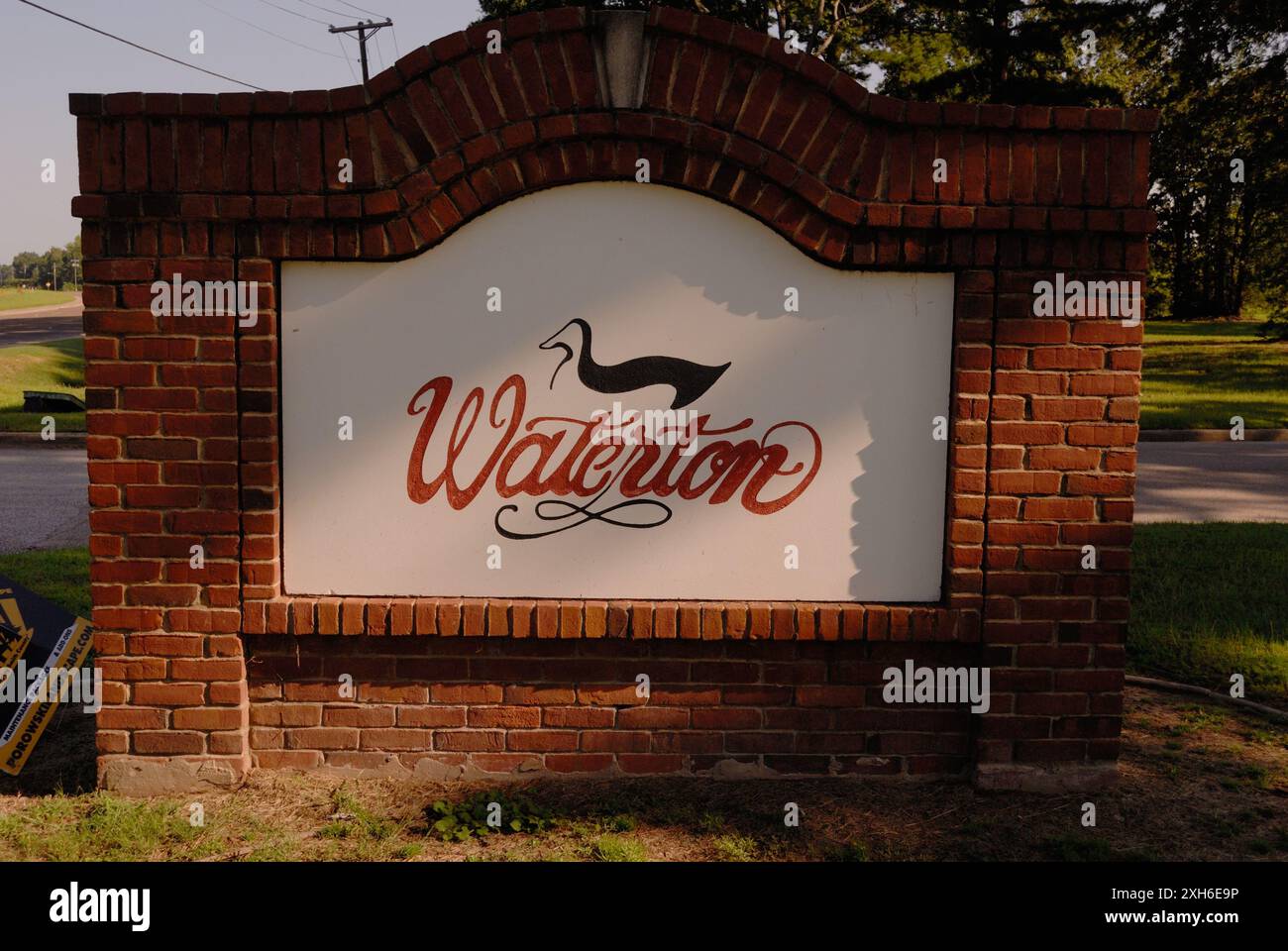 Whitehouse, TX, Wegweiser am Highway 346 Stockfoto
