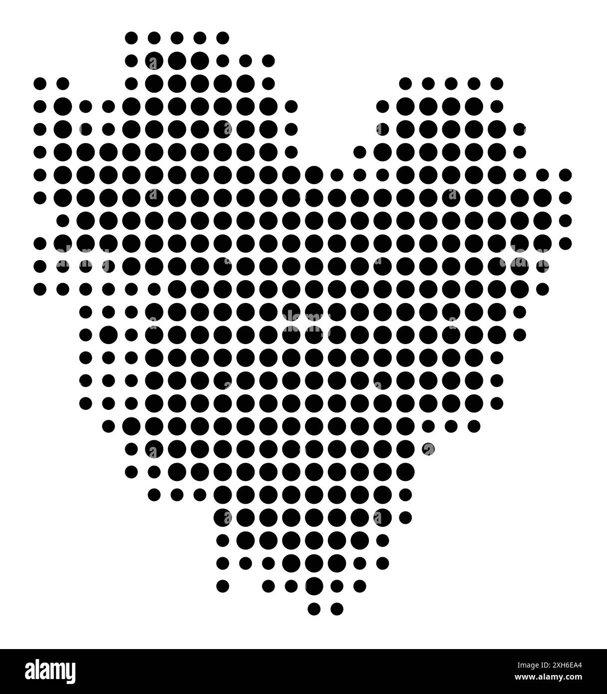 Symbolkarte der Grafschaft Vaestra Goetaland (Schweden), die den Staat/die Provinz mit einem Muster schwarzer Kreise zeigt Stock Vektor
