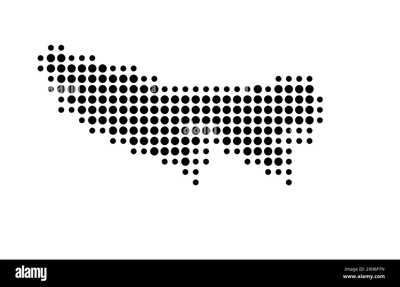 Symbolkarte der Metropole Tokio (Japan), die den Staat/die Provinz mit einem Muster schwarzer Kreise zeigt Stock Vektor