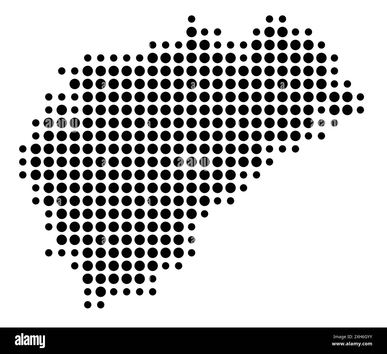 Symbolkarte der Provincia Segovia (Spanien), die den Staat/die Provinz mit einem Muster schwarzer Kreise zeigt Stock Vektor