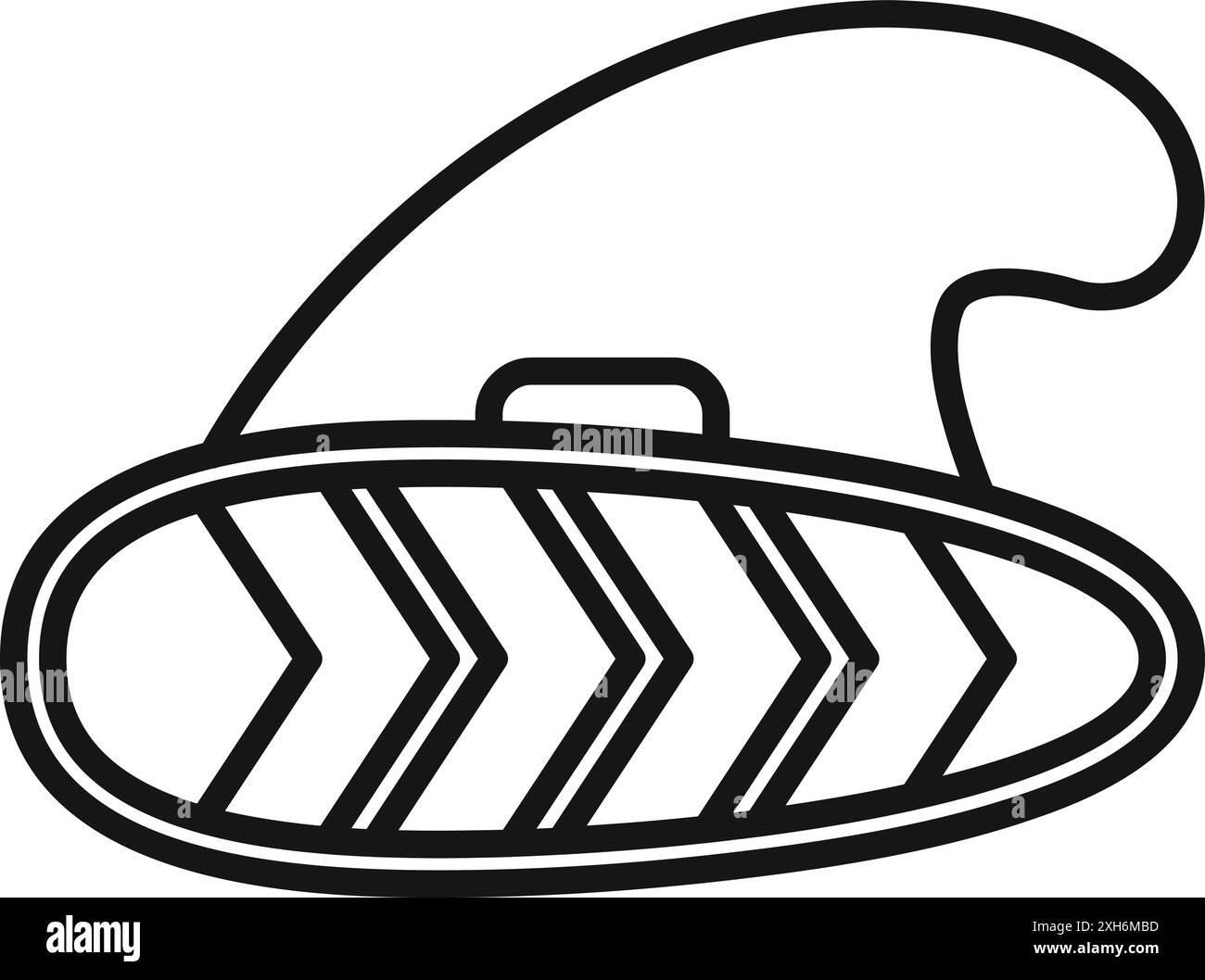 Weihnachten Surfbrett Linie Symbol, frohe weihnachten und glückliches neues Jahr verwandte Vektor Illustration Stock Vektor