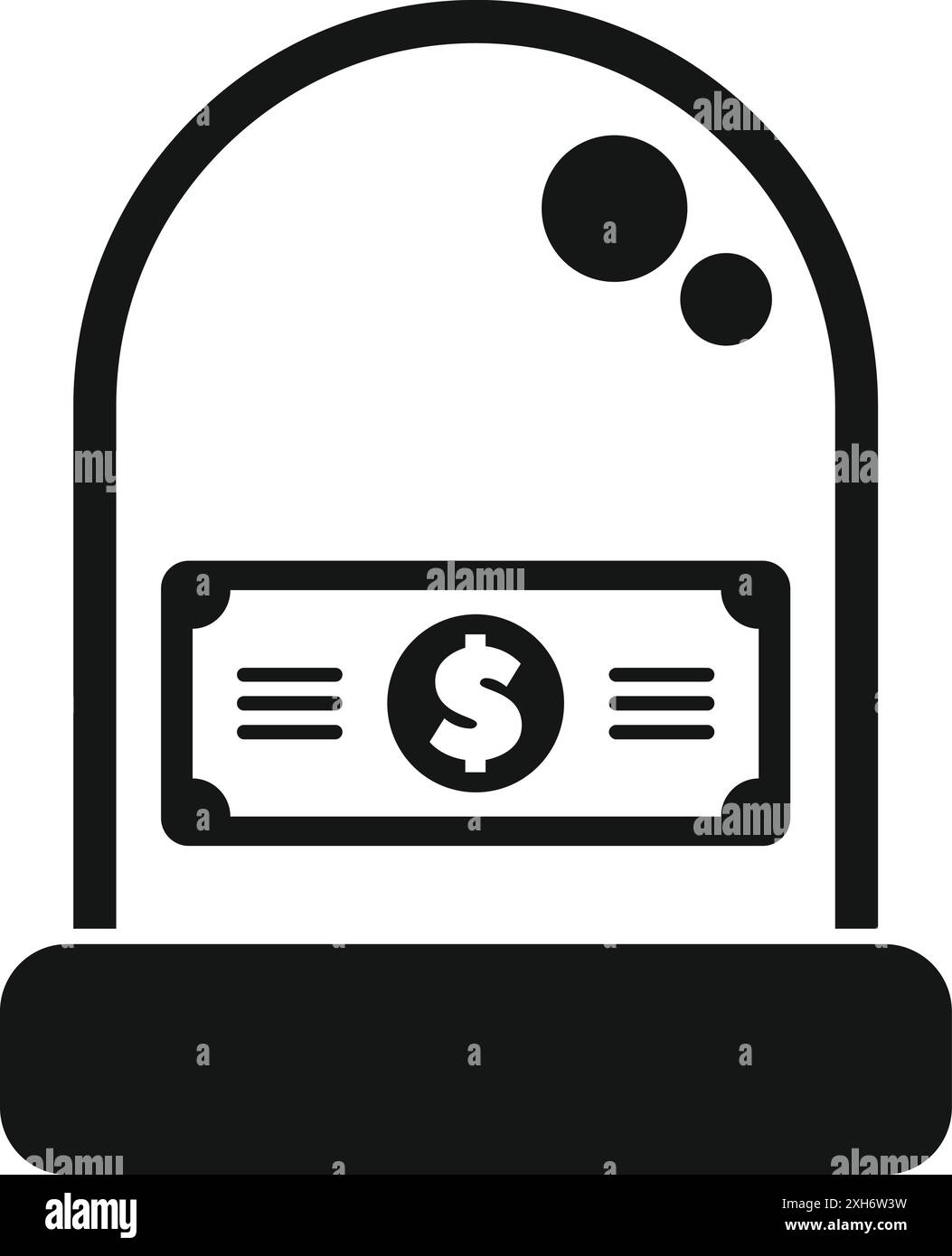 Auktionshammer zum Schutz der Dollarscheine, Konzept-Ikone, einfacher Stil Stock Vektor