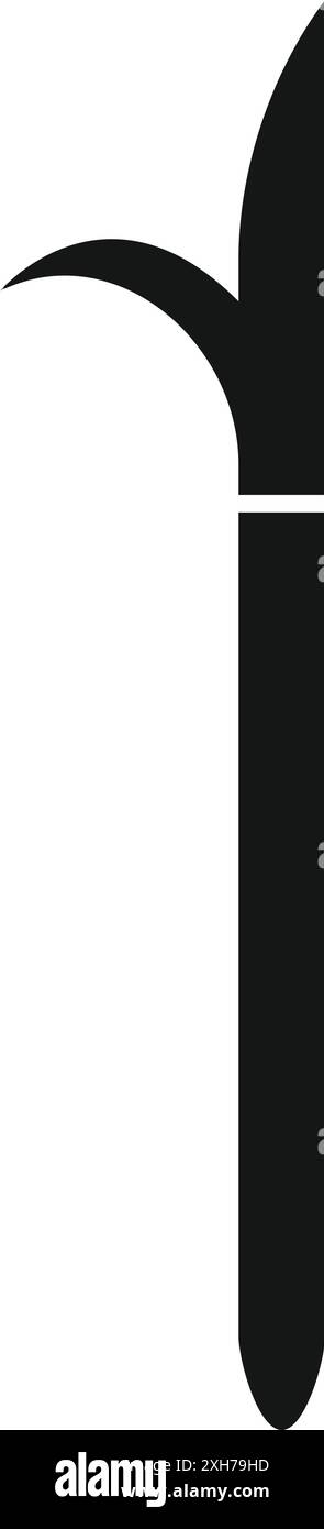 Schwarze Silhouette einer wachsenden Zuckerrohrpflanze Stock Vektor