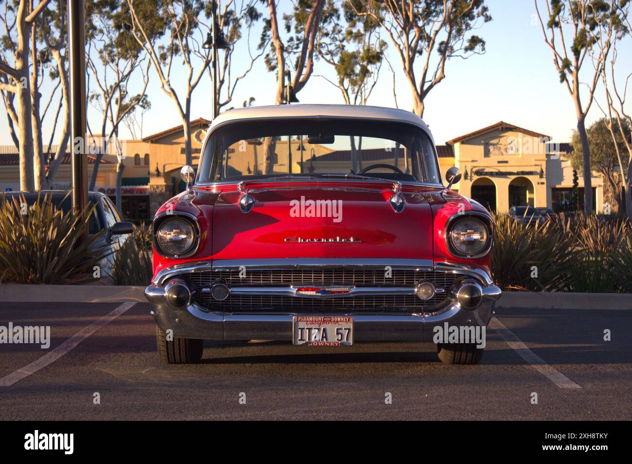 Das vordere Ende eines klassischen Chevy Bel Air von 57. Stockfoto