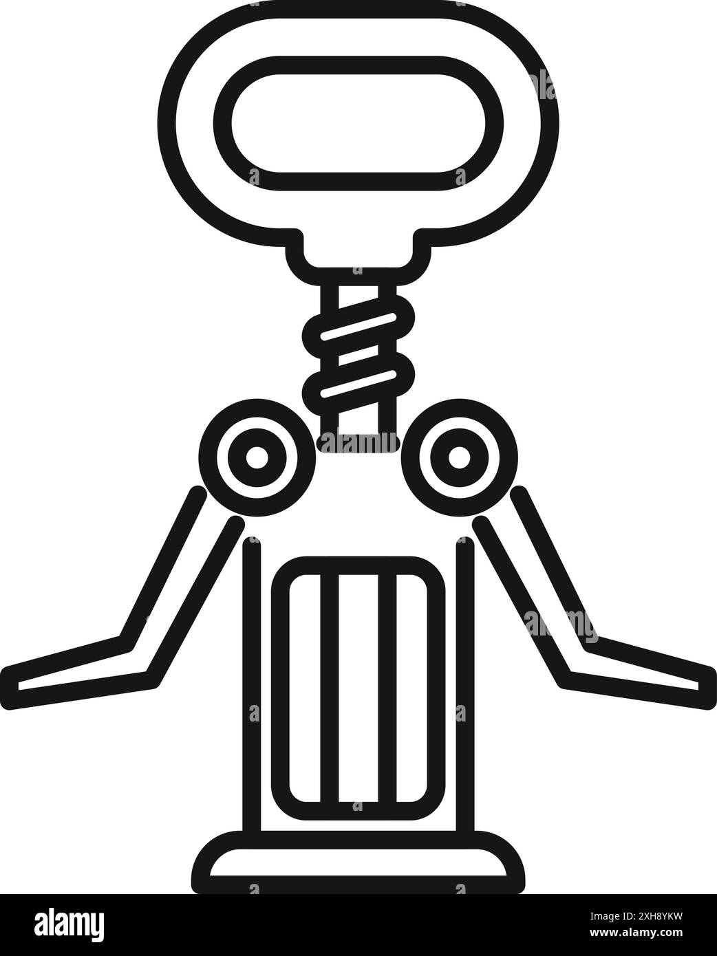 Dieser einfache Korkenzieher eignet sich perfekt zum Öffnen von Weinflaschen Stock Vektor