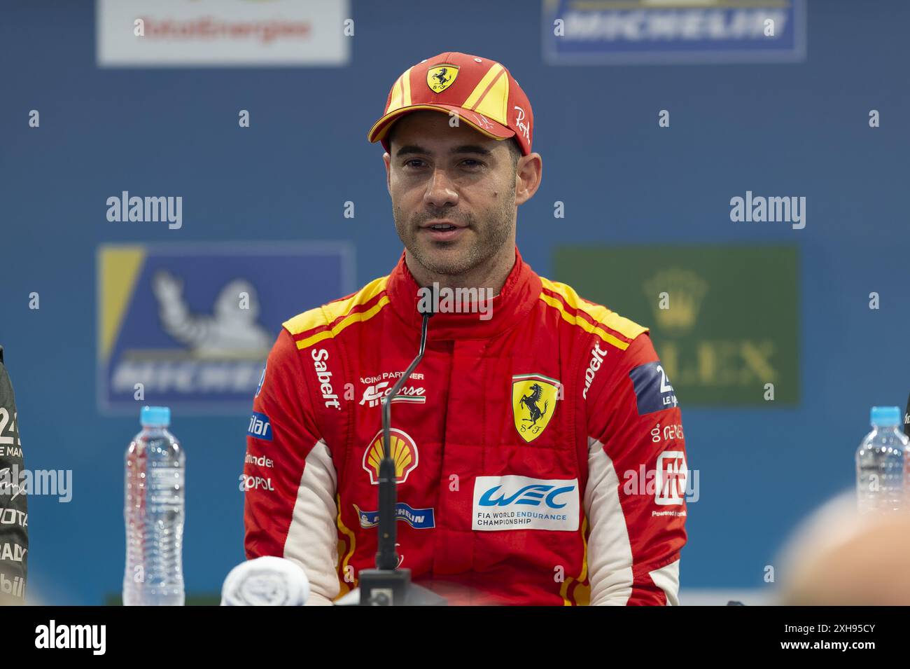 Sao Paulo, Brasilien. Juli 2024. SP - SAO PAULO - 07/12/2024 - FIA Langstrecken-Weltmeisterschaft 6 Stunden Fahrerkonferenz Sao Paulo - Ferrari AF Corse Fahrer Miguel Molina. Foto: Anderson Romao/AGIF (Foto: Anderson Rom&#xe3;o/AGIF/SIPA USA) Credit: SIPA USA/Alamy Live News Stockfoto