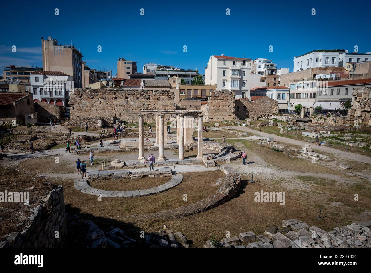 Römisches Forum von Athen oder römische Agora, die Überreste dieser Agora, die von den Römern aus dem Jahre 19-11 v. Chr. erbaut wurde C, Athen, Griechenland Stockfoto