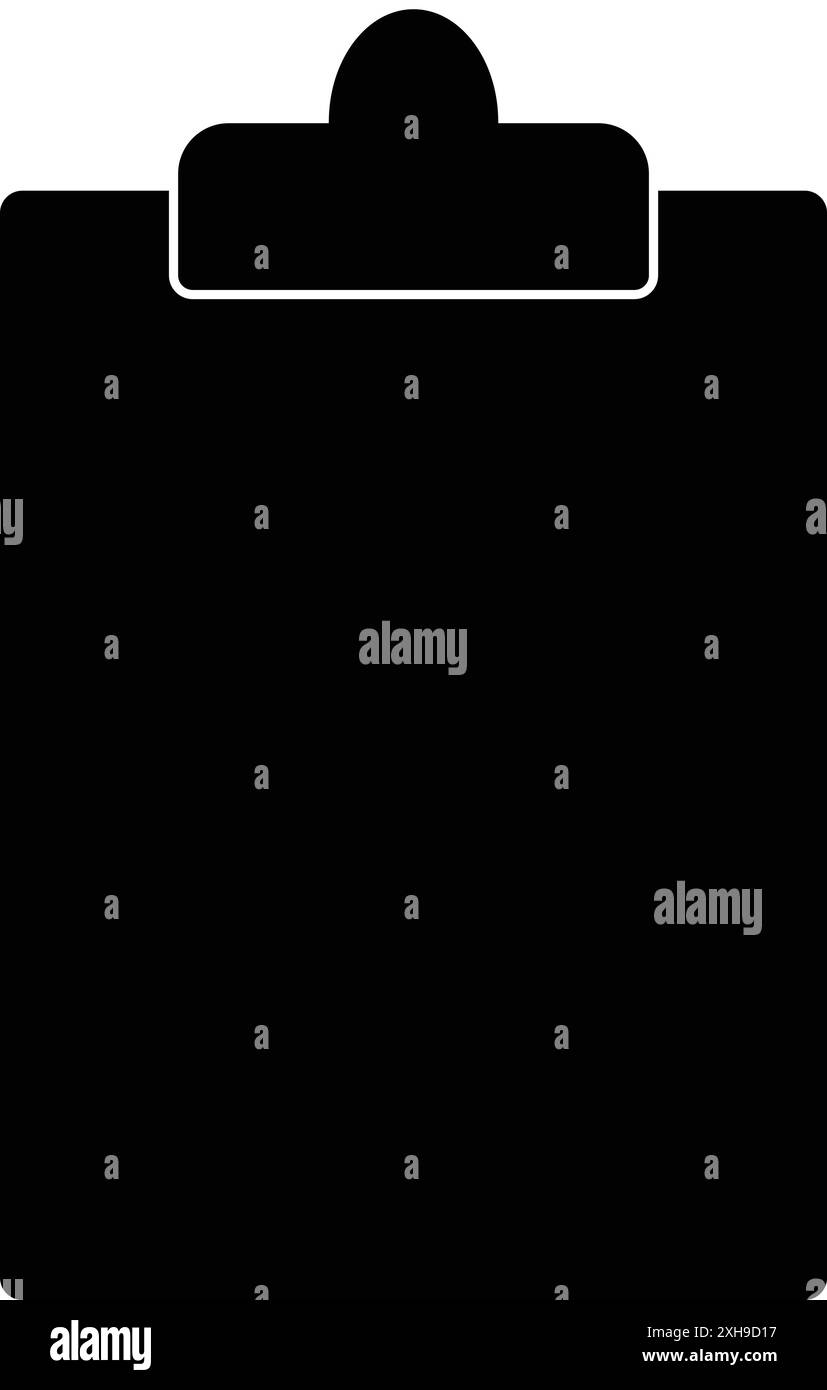 Zwischenablage mit Notizbuch-Symbol, Schwarze Zwischenablage, leere Notizblende, tragbares Notizblock-Symbol Stock Vektor