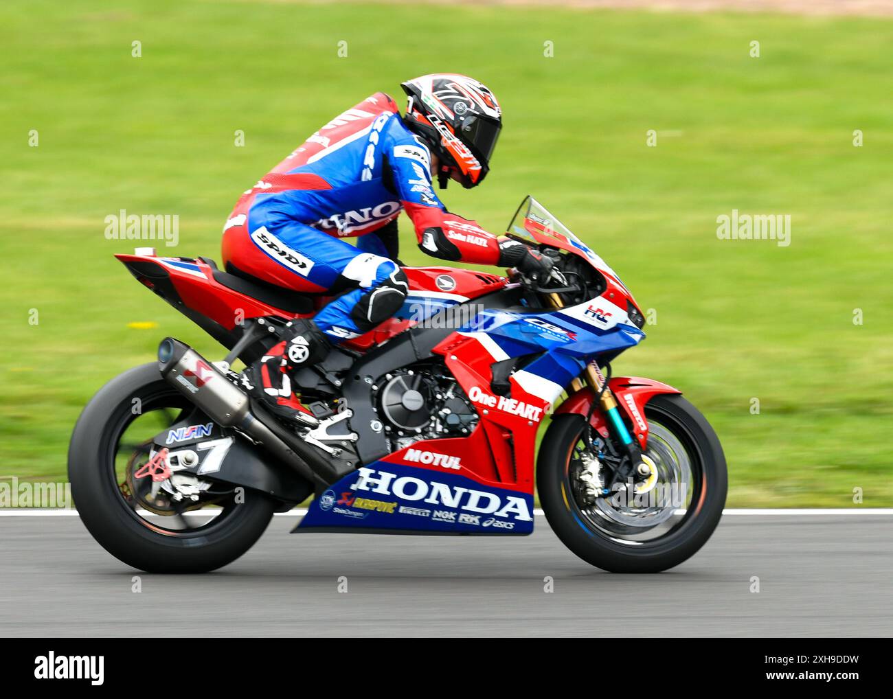 12. Juli 2024: Donnington Park Race Track, Derbyshire. Superbike-Weltmeisterschaft. Bildunterschrift: Iker Lecuona (Team HRC) Bild: Mark Dunn/Alamy Live News Stockfoto